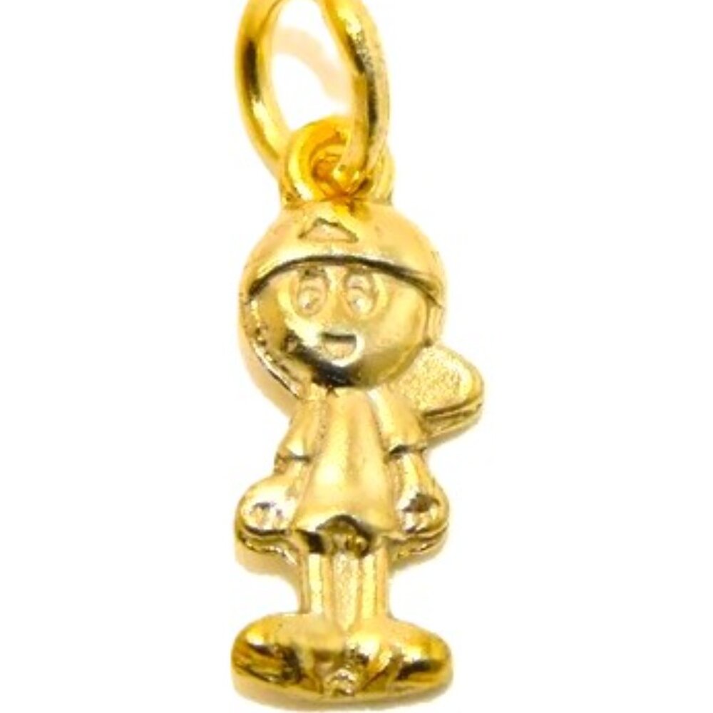 14K 3D Boy Yellow Gold Pendant Charm